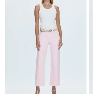 Pistola Lexi mid rise bow straight leg Jean